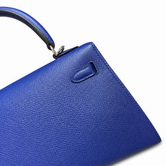 Hermès Kelly II 25cm Bleu Électrique Epsom Calf Leather Palladium Hardware