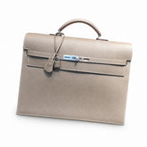Hermès Kelly Briefcase 38cm Etoupe Epsom Calf Leather Palladium Hardware