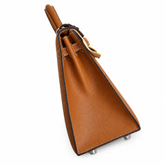 Hermès Kelly Sellier 25 Alezan Epsom Calf Leather Palladium Hardware
