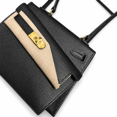 Hermès Kelly Desordre Sellier 20cm Noir Epsom Calf Leather Gold Hardware