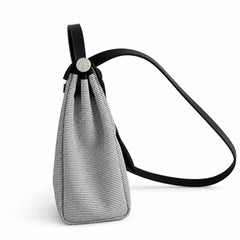 Hermès Herbag Zip 31 Écru Mini Grid Toile H / Noir Vache Hunter Leather Palladium Hardware