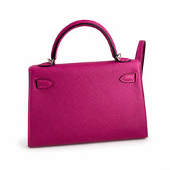 Hermès Kelly Sellier 19 Rose Purple Epsom Palladium Hardware