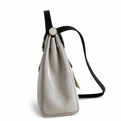 Hermès Herbag Zip 31 Gris Perle Plain Toile H / Noir Vache Hunter Leather Palladium Hardware