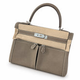 Hermès Kelly Lakis 32 Etoupe Swift Calf Leather Palladium Hardware