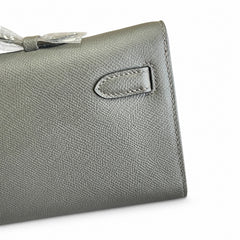 Hermès Kelly Cut 31 Clutch Epsom Leather Picture Pewter Gray