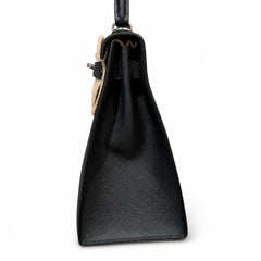 Hermès Kelly Sellier 32 Noir Epsom Calf Leather Palladium Hardware