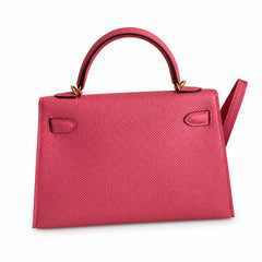 Hermès Kelly Sellier 19 Rose Confetti Epsom Calf Leather Gold Hardware