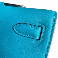 Hermès Kelly Cut 31 Turquoise Swift Palladium Hardware