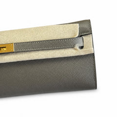 Hermès Kelly Cut 31 Clutch Epsom Leather Picture Pewter Gray