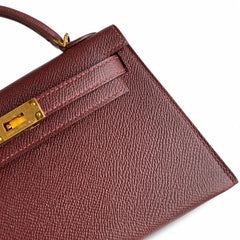 Hermès Kelly Sellier 19 Bordeaux Epsom Calf Leather Gold Hardware