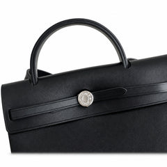 Hermès Herbag 31 All Black Calf Leather Palladium Hardware