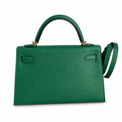 Hermès Kelly Sellier 19 Vert Cactus Epsom Gold Hardware
