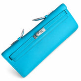 Hermès Kelly Cut 31 Turquoise Swift Palladium Hardware