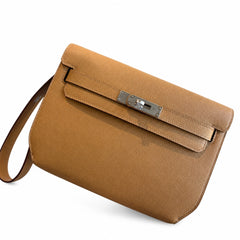 Hermès Kelly Dépêches 25 Fauve Epsom Calf Leather Palladium Hardware