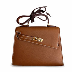 Hermès Kelly Desordre Sellier 20cm Gold Epsom Calf Leather Gold Hardware