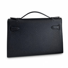 Kelly Pochette 22 Veau Epsom, Noir, Gold Hardware
