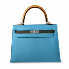 Hermès Kelly Sellier 25cm Nord Contrast Epsom Calf Leather Palladium Hardware