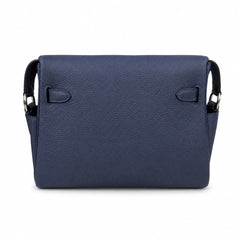 Kelly Messenger PM 27 Veau Togo, Bleu Saphir, Palladium Hardware