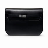 Hermès Kelly Dépêches 25 Noir Box Calf Leather Palladium Hardware