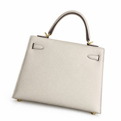 Hermès Kelly Sellier 25 Craie Epsom Calf Leather Gold Hardware