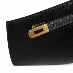 Kelly To Go Veau Epsom, Noir, Gold Hardware