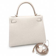 Hermès Kelly Sellier 28cm Craie Epsom Calf Leather Rose Gold Hardware