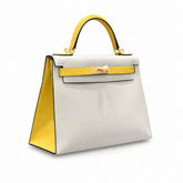 Hermès Kelly II 28cm Bleu Pale × Jaune Ambre Color Matching Epsom Calf Leather Gold Hardware