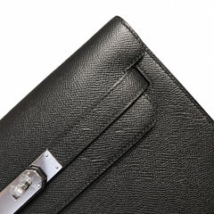 Hermès Kelly Dépêches Clutch 25cm Noir Epsom Calf Leather Palladium Hardware