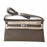 Hermès Kelly Shoulder Two-Tone Etoupe & Craie Epsom Palladium Hardware