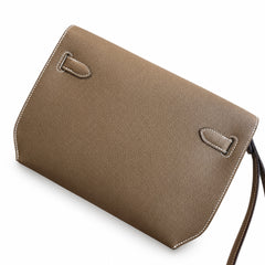 Hermès Kelly Dépêches 25 Etoupe Epsom Calf Leather Palladium Hardware