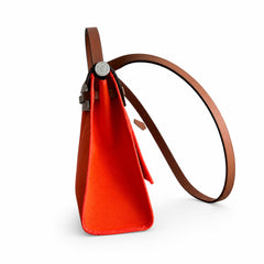 Hermès Herbag Zip 31 Potiron Suede / Fauve Vache Hunter Leather Palladium Hardware