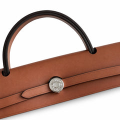Hermès Herbag Zip 31 Beige Sable Plain Toile H / Fauve Vache Hunter Leather Palladium Hardware