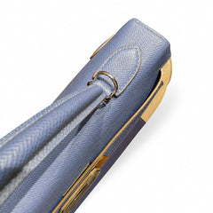 Hermès Kelly Flag Sellier 32 Craie & Blue Agate Epsom Calf Leather Palladium Hardware