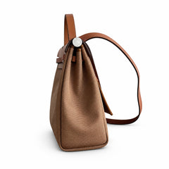 Hermès Herbag Zip 31 Brun Plain Toile H / Fauve Vache Hunter Leather Palladium Hardware