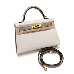 Hermès Mini Kelly II 20 Craie Epsom Calf Leather Gold Hardware