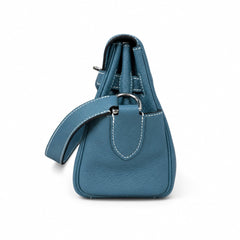 Kelly Messenger PM 27 Veau Togo, Bleu Jean, Palladium Hardware