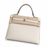 Hermès Kelly Sellier 25 Craie Epsom Calf Leather Gold Hardware