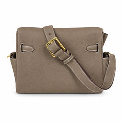 Kelly Messenger PM 27 Veau Togo, Élephant, Gold Hardware