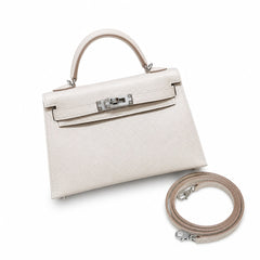 Hermès Mini Kelly II 20 Craie Epsom Calf Leather Palladium Hardware