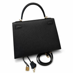 Hermès Kelly Sellier 32cm Noir Epsom Calf Leather Gold Hardware