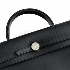 Hermès Herbag Zip 31 All Black Calf Leather Palladium Hardware