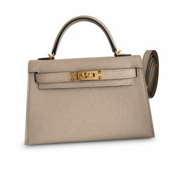Hermès Kelly Sellier 19 Gris Tourterelle Epsom Gold Hardware