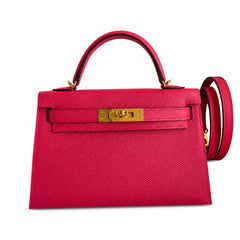 Hermès Kelly Sellier 19 Rose Jaipur Epsom Calf Leather Gold Hardware