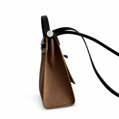 Hermès Herbag Zip 31 Berline PM Etoupe Toile H / Ebene Vache Calf Leather Palladium Hardware