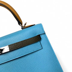 Hermès Kelly Sellier 25cm Nord Contrast Epsom Calf Leather Palladium Hardware