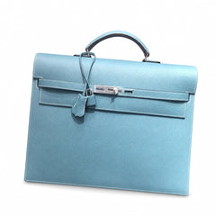 Hermès Kelly Briefcase 38cm Bleu Jean Epsom Calf Leather Palladium Hardware