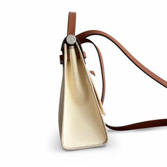 Hermès Herbag 31 Cream Canvas & Caramel Calf Leather Palladium Hardware