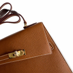 Hermès Kelly Desordre Sellier 20cm Gold Epsom Calf Leather Gold Hardware