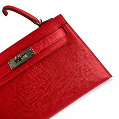 Hermès Kelly Sellier 19 Rouge Casaque Epsom Palladium Hardware