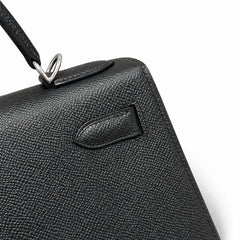 Hermès Kelly Sellier 32cm Noir Epsom Calf Leather Palladium Hardware